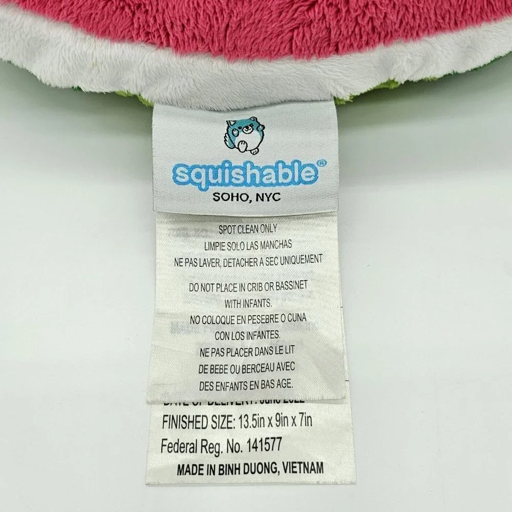 Snugglemi Squishable Comfort Food Watermelon 15 Inch Plush Figure Red Green